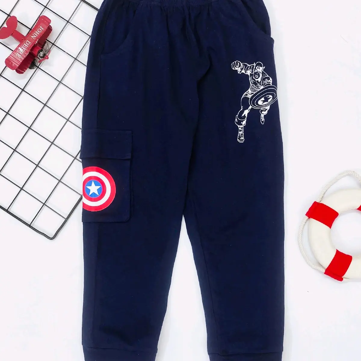 Quần dài jogger thun cotton siêu nhân cho bé trai 2-8 tuổi