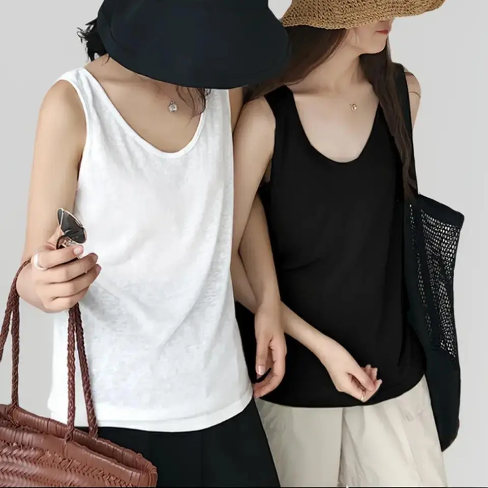 Anhstore Áo thun 3 lỗ nữ phom rộng unisex cổ V , chất xược cotton mát mẻ ,tông màu Pastel thời trang Nhung Women  tank top nu