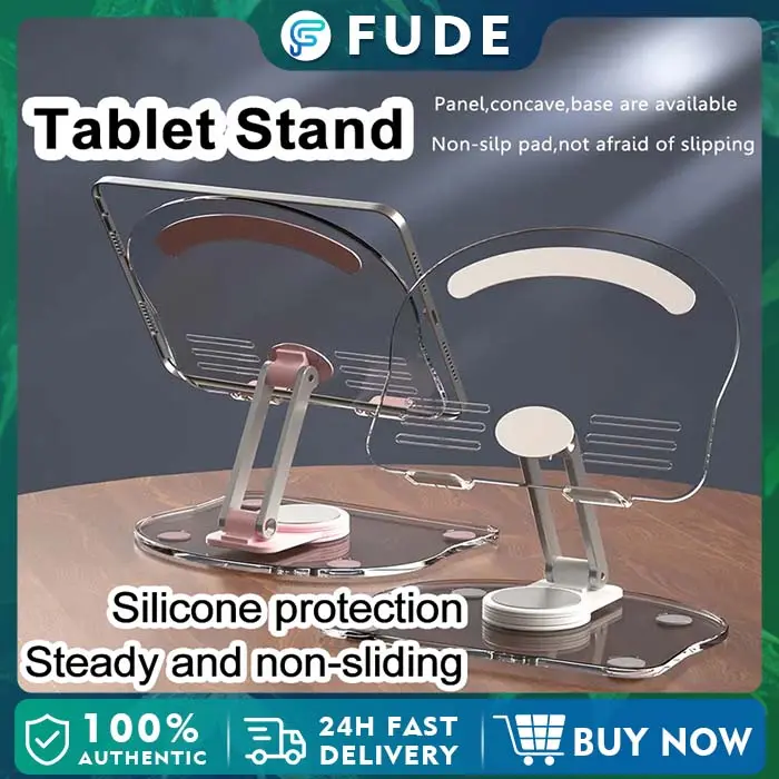 Transparent Acrylic 360° Rotating Mobile Phone Stand Tablet PC Desktop Vertical Stand Foldable Non-slip Portable Mobile Phone Stand