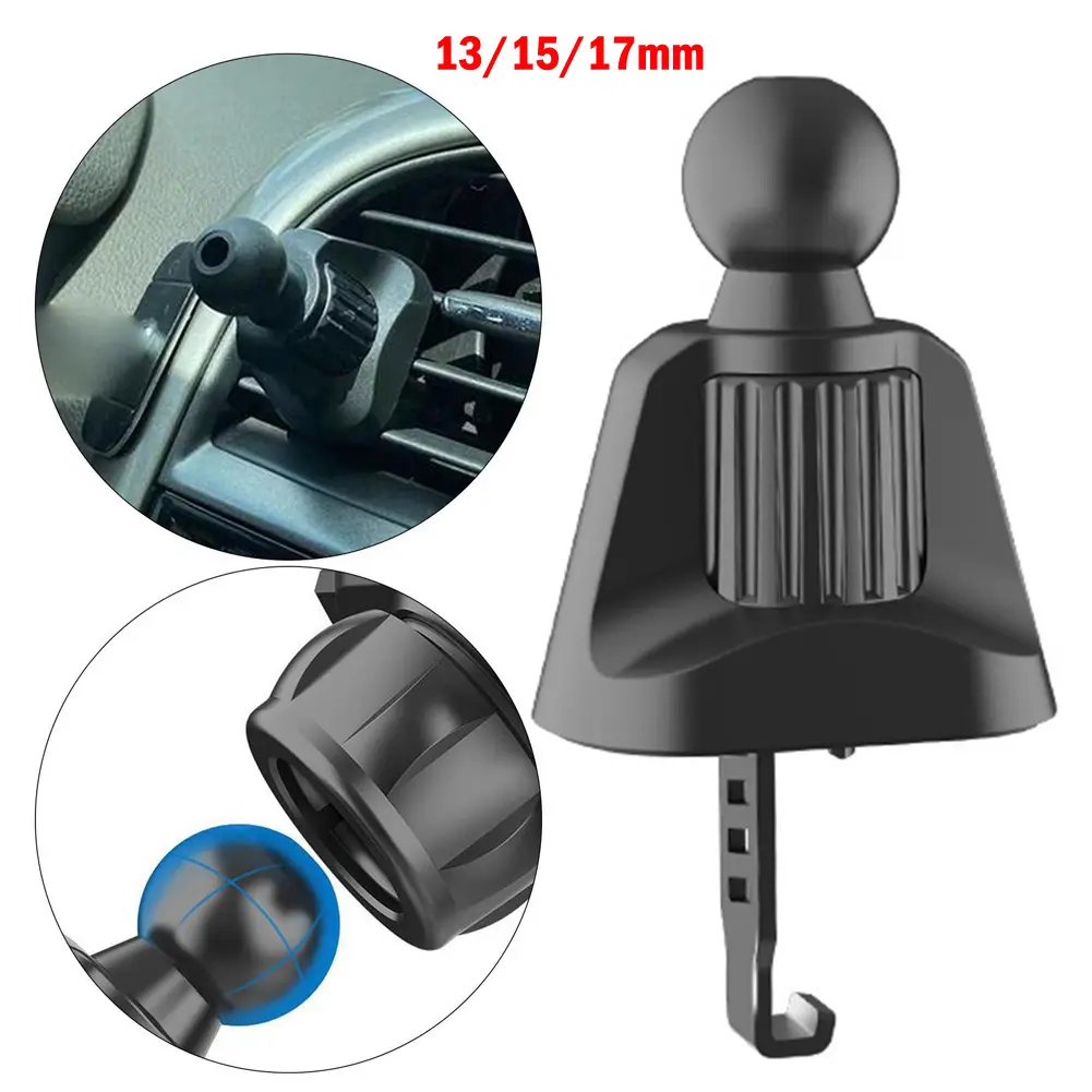 Black ABS Car Air Vent Mount Clip Ball Head Adapter Hook Twist-Lock Phone Holder Stand Car Air Vent Clip Accessories
