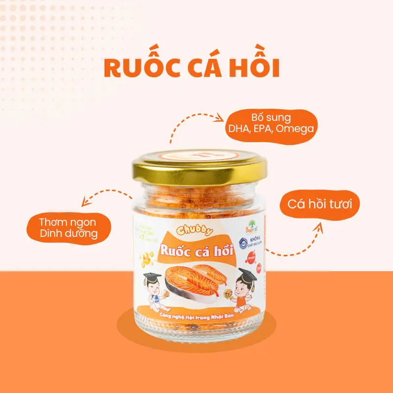 COMBO SIÊU VIP Mua 2 tặng 1 ruốc ăn liền 55gr CHUBBY Cho bé từ 7 tháng tuổi - Ruốc cá hồi, Ruốc cá chép, Ruốc tôm rong biển 4