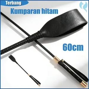 Cambuk Kuda Leather 60cm - Pecut Berkuda Portable Lightweight, Handle Non Slip Equestrian