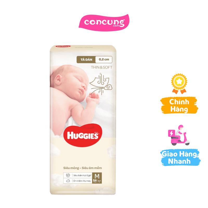 Tã dán Huggies Thin & Soft size M 6-11kg 54 miếng