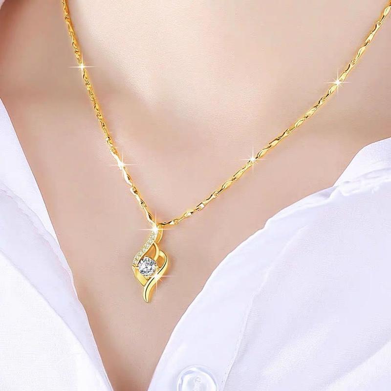 Vòng Cổ Thép Nữ Thời Trang, Dây Chuyền Xương Đòn Vàng, Hàng Thật, Không Phai…