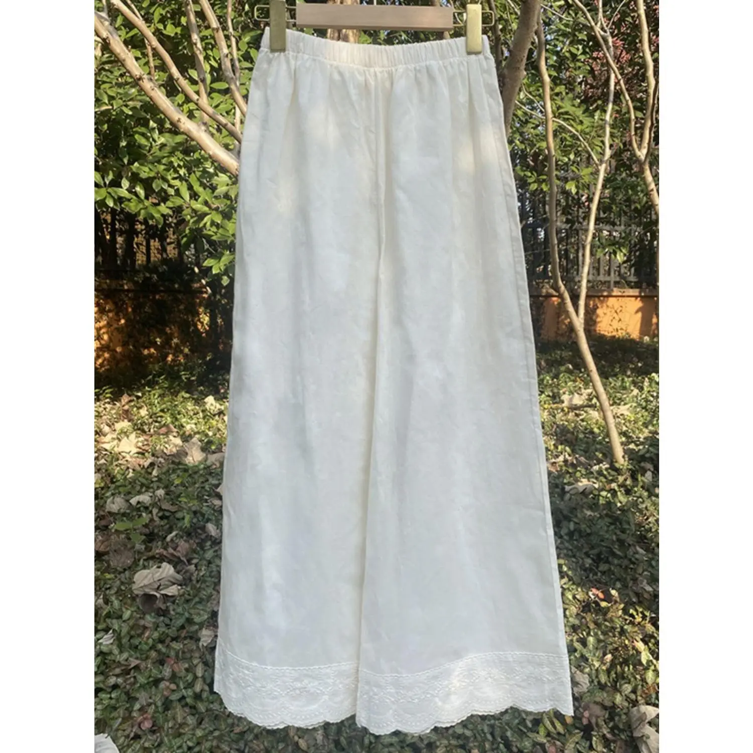 Plus Size 150.00kg Wearable Pajama Pants Summer Elastic High Waist Hanfu Ancient Style Mori Style Home Casual Pants Walking Pants