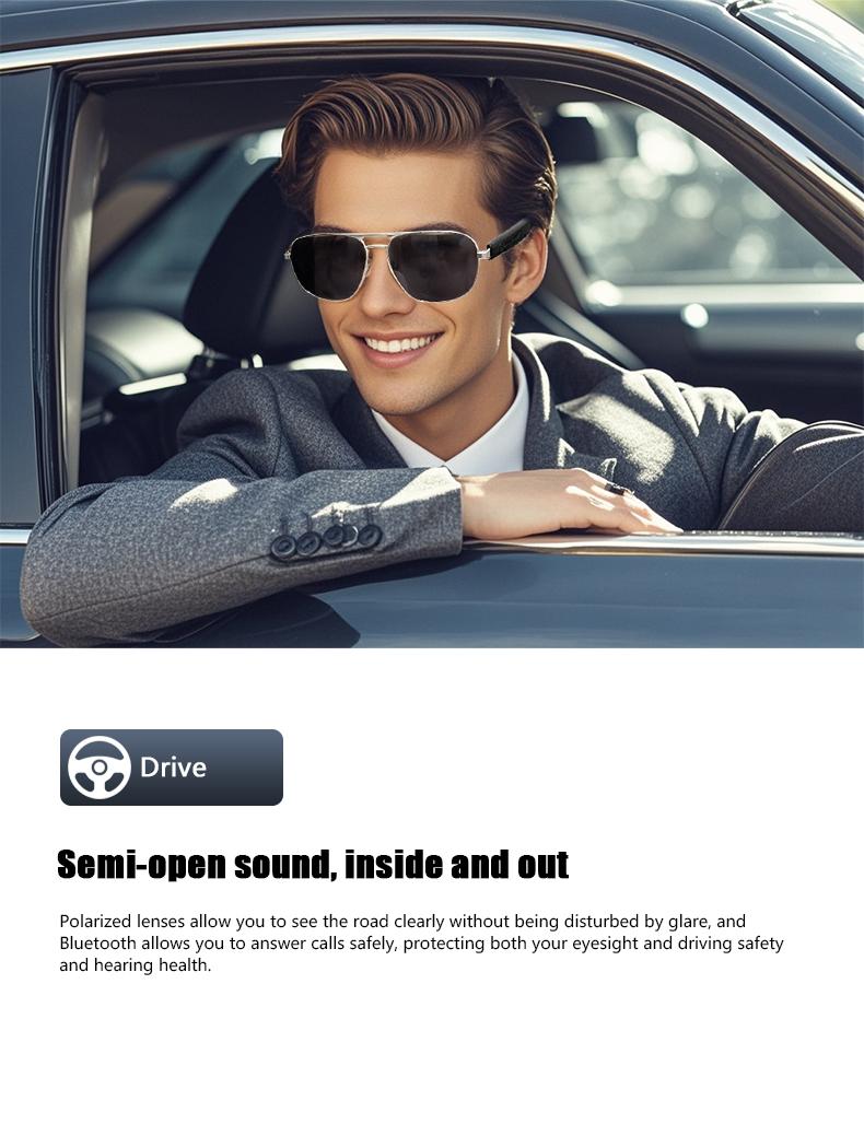 Product Introduction of Original JT-GS02 Intelligent Sunglasses AI Audio Bluetooth Smart Glasses UV400 Polarized Lens Voice Calling Outdoor Eyeglasses 14