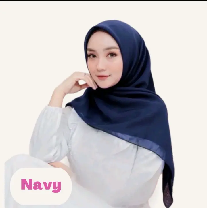 Hijab Plain Square Navy/Krudung segi empat Navy