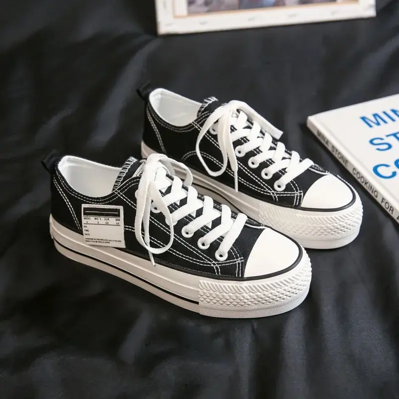 Women's Thick-Soled Low-Top Canvas Shoes Ins Student Trendy Sneakers Spring and Summer New Versatile Korean Casual Fashion Shoes