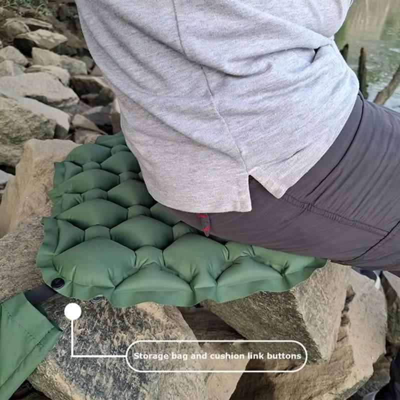 Portable Folding Inflatable Seat Cushion Moisture and Water Resistant With Storage Bag Air Sitting Pad Lightweight Chair Cushion Fishing 7