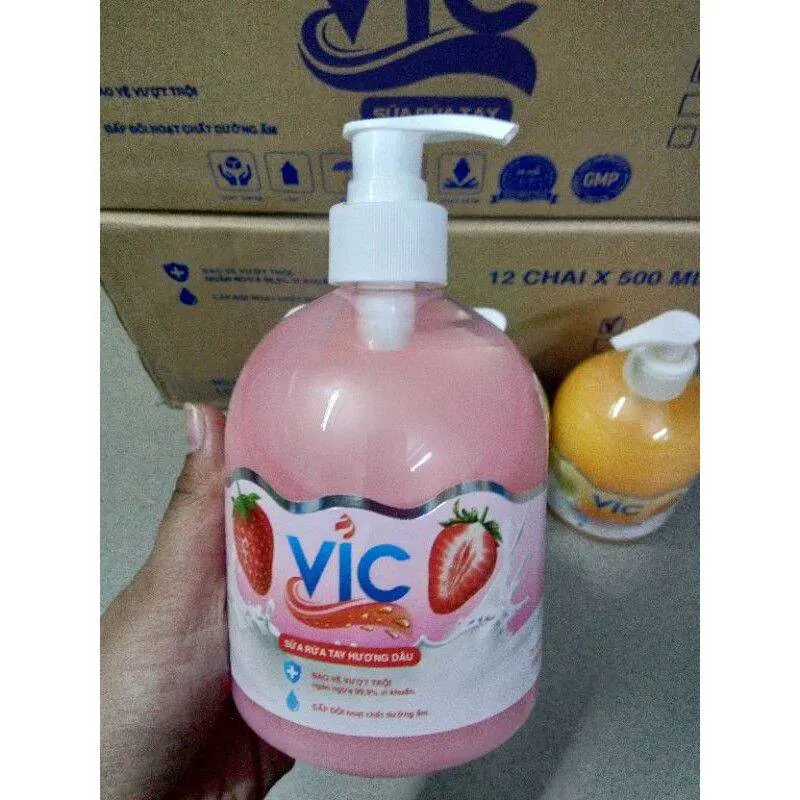 Chai nước rửa tay V﻿‎I﻿﻿C Hương Táo/Dâu/Dưa Lưới/Chanh 500ml 1
