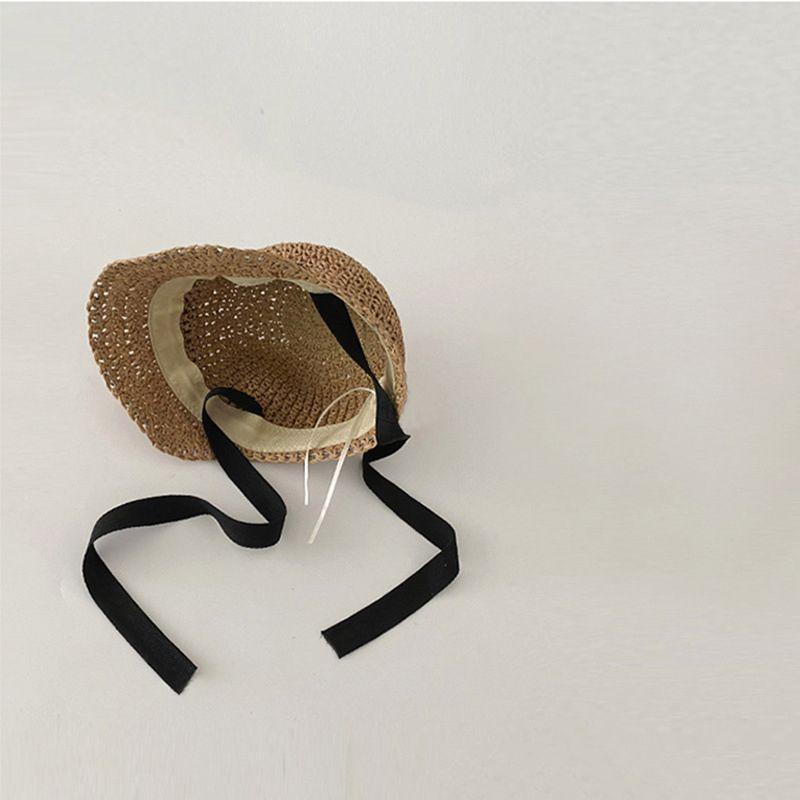 Product Introduction of Children's Hat Summer Baby Girls' Straw Hat Breathable Sun Hat Straw Sun Protection Sun Hat Girls' Outdoor Beach Hat 10
