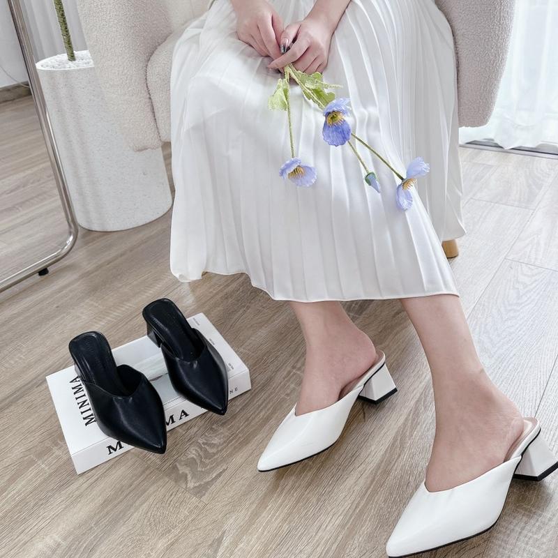 Sục gót nữ cao 5cm NGỌC TRINH STORE trùm mũi trơn hiện đại. KB 08 DéP Women Shoes GiàY