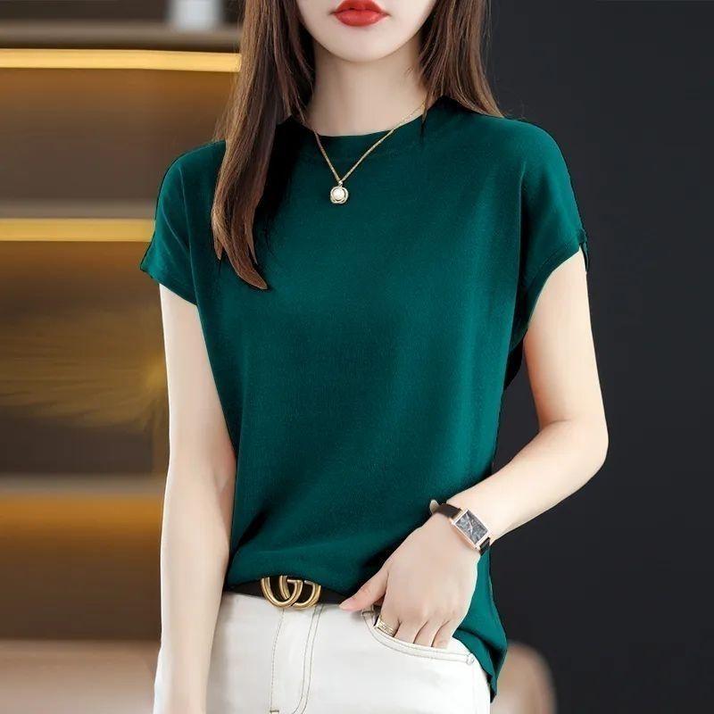 Product Introduction of Áo Phông Vai, Dành Cho Phụ Nữ, Sợi Lụa Lạnh Co Giãn, Dễ Thương Và Gợi Cảm, Tay Áo Bó Sát Ngắn, Mặc Mùa Hè, Phong Cách Mỹ, Cô Gái Nóng Bỏng, Áo Bó Sát, Thời Trang Ins, Năm 2025 5