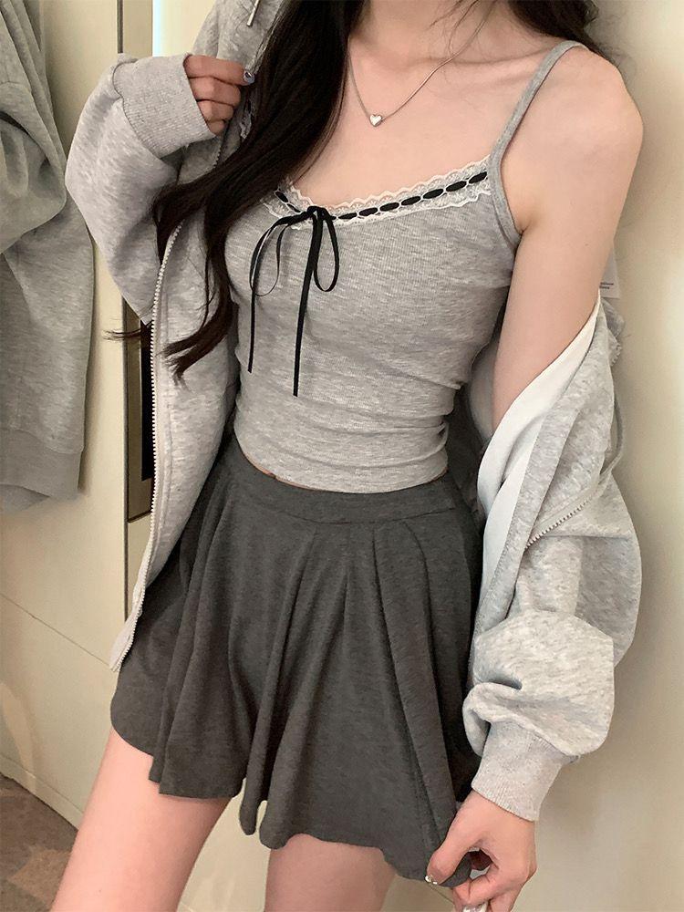 Product Introduction of Pure Desire Lace Tube Top Vest Female Summer Sweet Hot Girl Bow Slim-Fit Camisole Short Beautiful Back Tank-Top 11