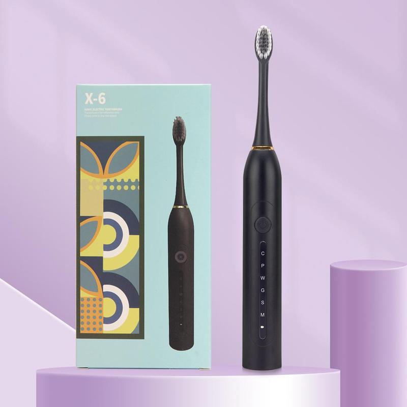 Product Introduction of Electric Toothbrush Set, 1 Box Electric Toothbrush & 3 Counts Replacement Brush Head, Oral Care Product for Men & Women 0