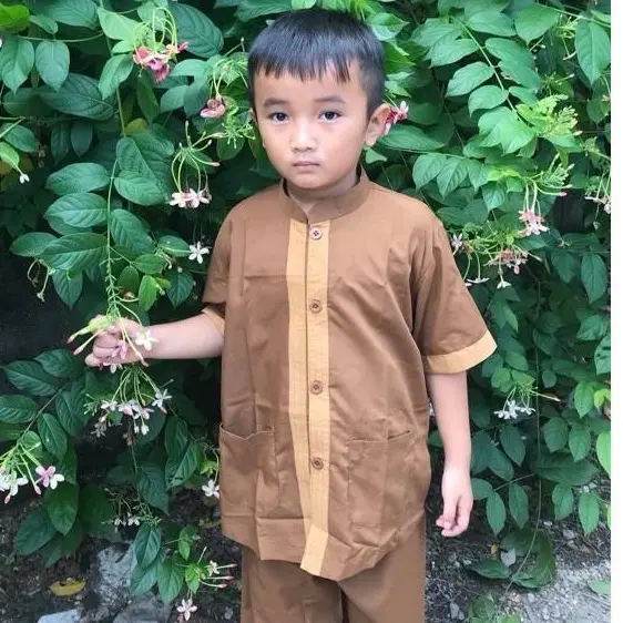 Đồ Lam Đi Chùa Cho Bé Trai # Lãnh Tụ Phối Bé Trai Gái # Đồ Bộ Bé# Quần Áo Bé Jean Sơ Mi 4