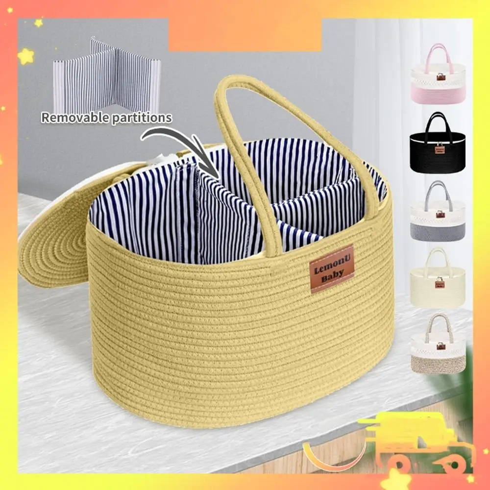Soft Multi-Purpose Baby Diaper Toy Organizing Bag Rotundity Large Capacity Storage Basket With Cover Zipper Storage Bag