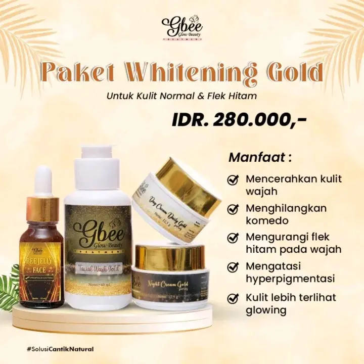 Gbee Glow Beauty Skincare Paket Gold Whaitening