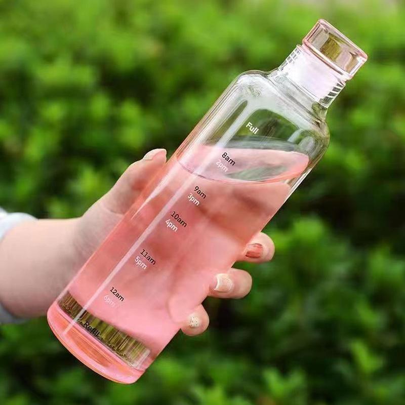 Product Introduction of 500/700ml Transparent Straw Water Bottle With Lids Cover Portable Cute Water Cup M4T0 39