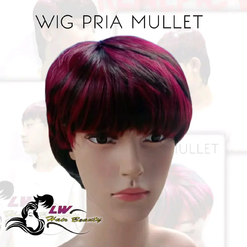 Wig Pria Mulllet Merah 1