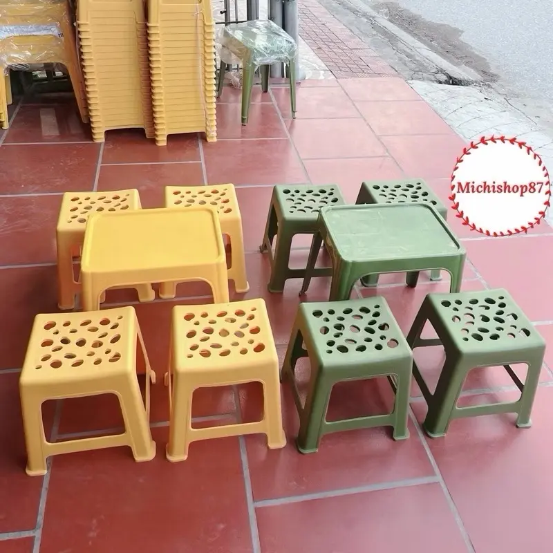 Bộ bàn ghế nhựa trà đá, nhà hàng giá rẻ Gia Long 1 bàn + 4 ghế 9090