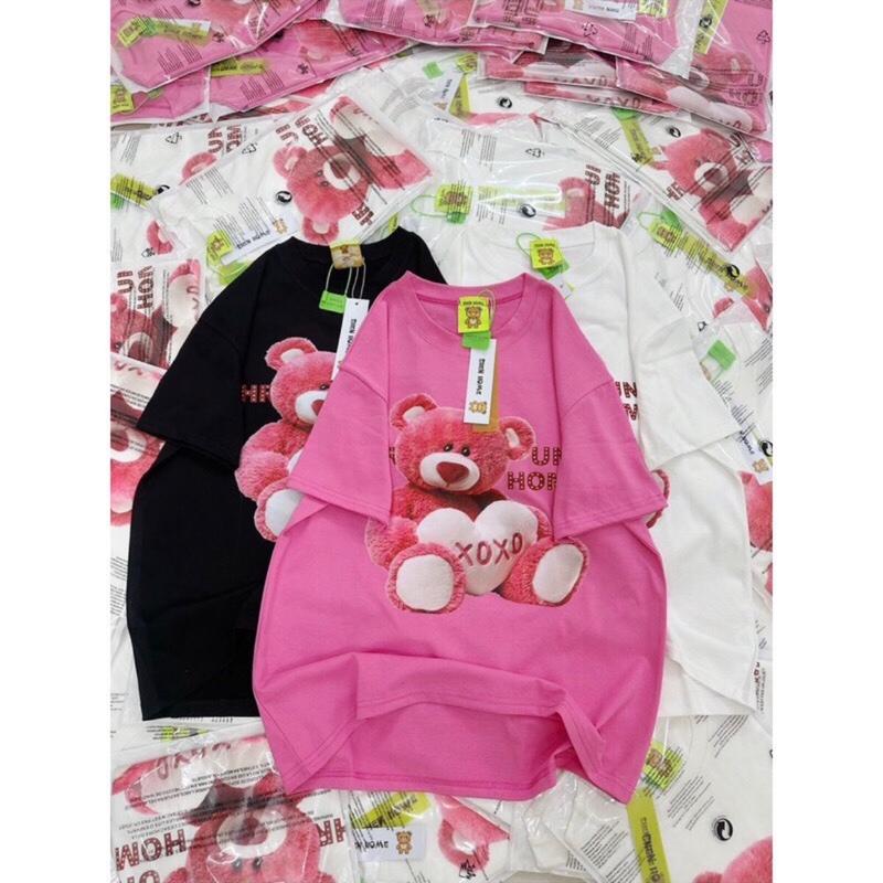 Áo Thun In Hình Gấu Dâu Freesize,Áo Phông ngộ nghĩnh Hottrend Siêu Đẹp Chất Vải COTTON thoáng mát dáng rộng 4