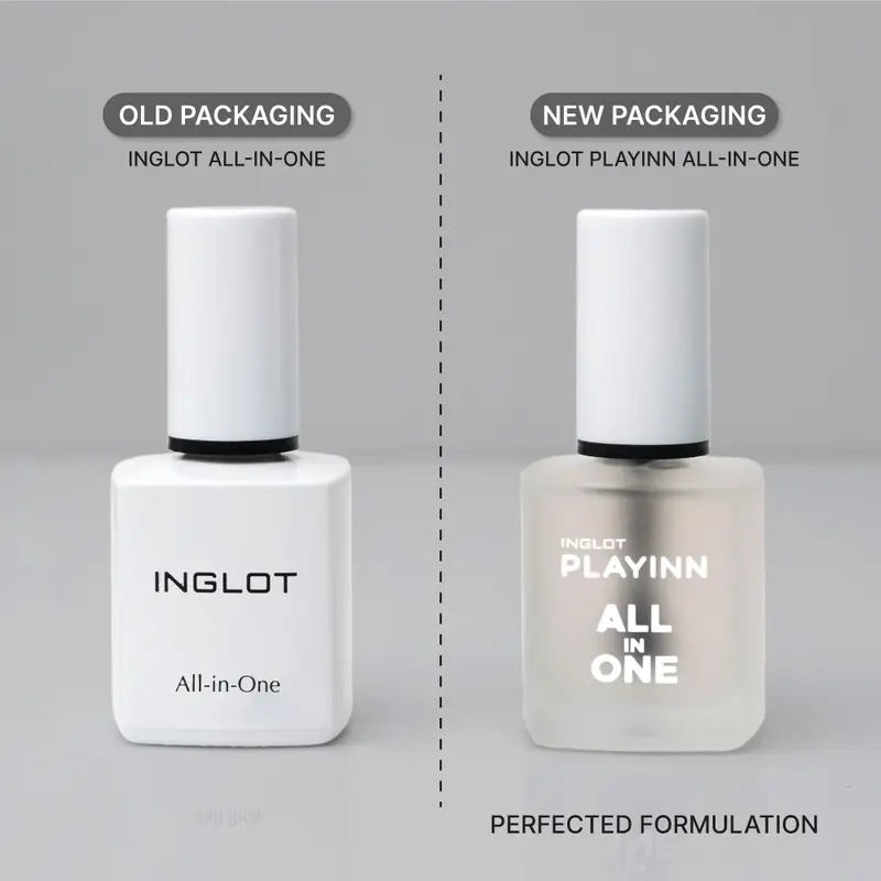 INGLOT All-in-One Translucent Nail Enamel - Kutek / Nail Polish / Cat Kuku Halal, Bening, Base & Top Coat, 15 ml 1