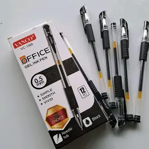 (12 pcs) Pulpen Gel Vanco Office Mata Pena 0.5 mm Warna Tinta Hitam Stationery
