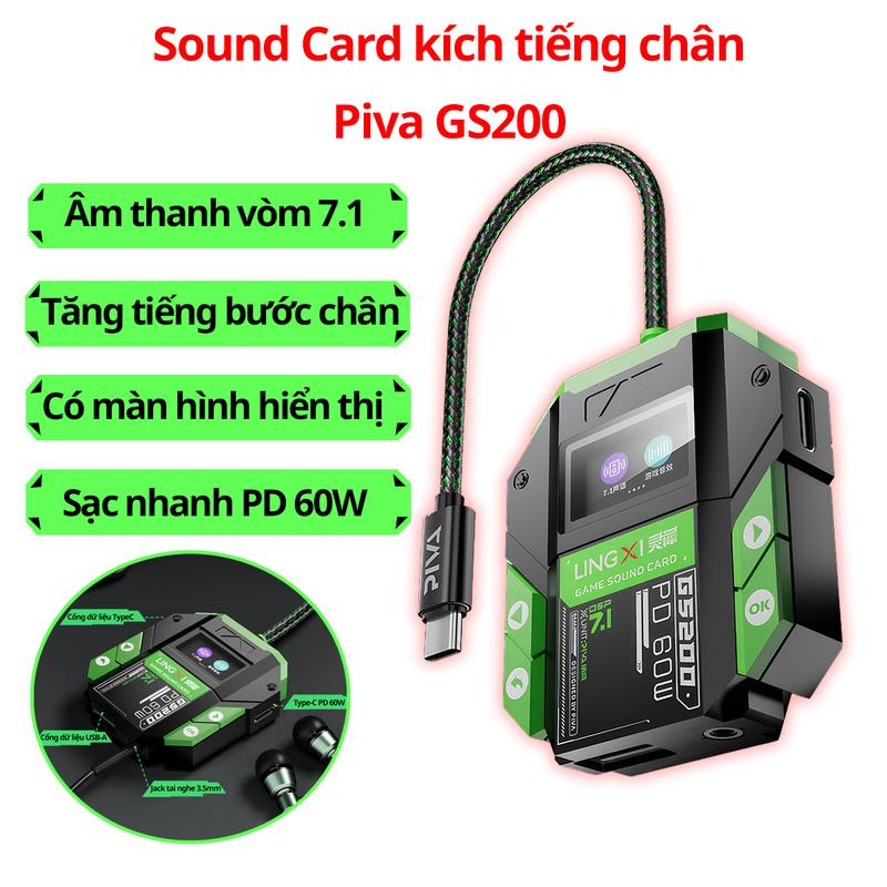 Sound Card Piva GS200 Card âm thanh Type C có mic chuyên game xem phim nghe nhạc dành cho điện thoại, máy tính bảng