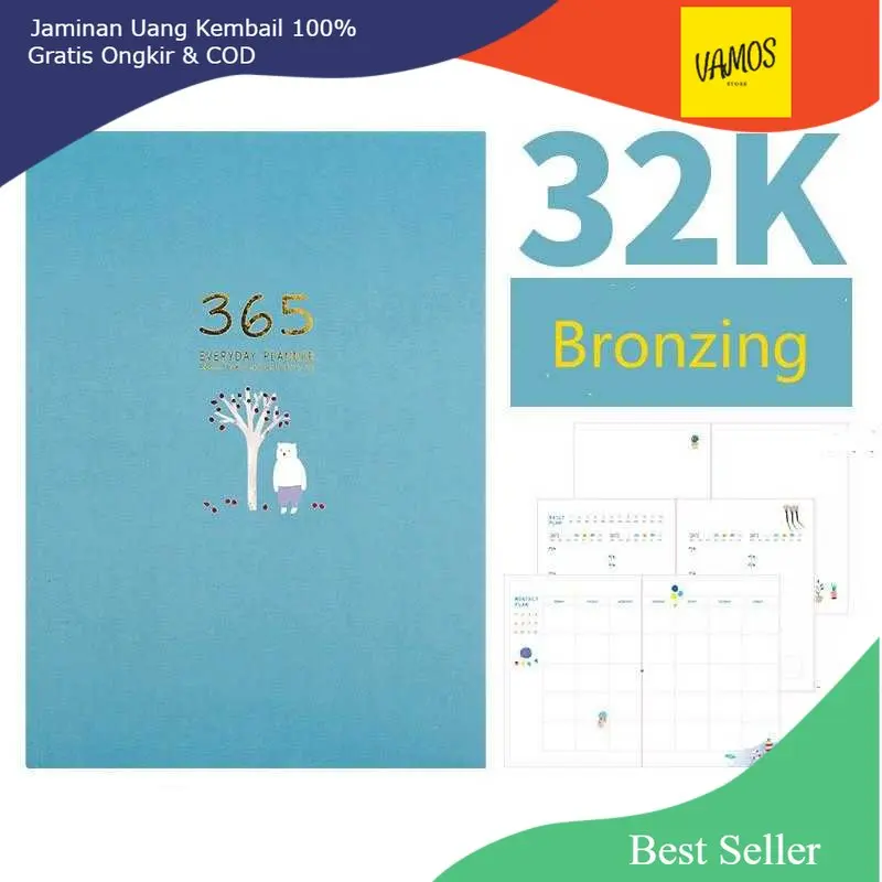 DingDongTu Buku Diary 365 Hari Hardcover - DDT-4083-32 Tali Kertas 0