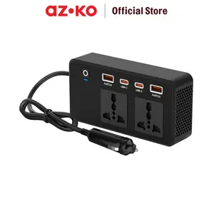 AZKO Krisbow Power Inverter 200 watt Dengan Usb Alat Penyuplai Arus Listrik Pengubah Daya Listrik Perlengkapan Elektrik