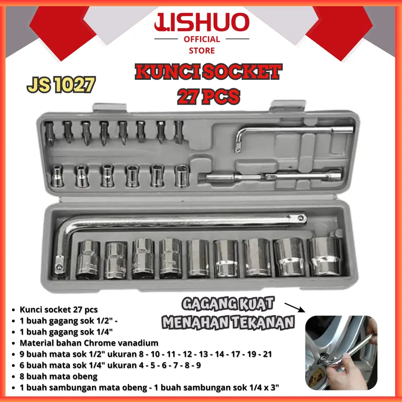 JISHUO [COD] Kunci socket set 24pcs JS-1027 0