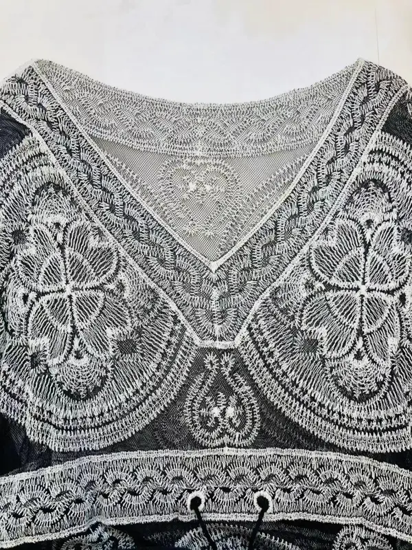 Women's Floral Embroidery V Neck Cover Up, Casual Boho Sheer Cover Up Dress for Beach Holiday Vacation, Ladies Clothes for All Seasons, Dress for Women 6