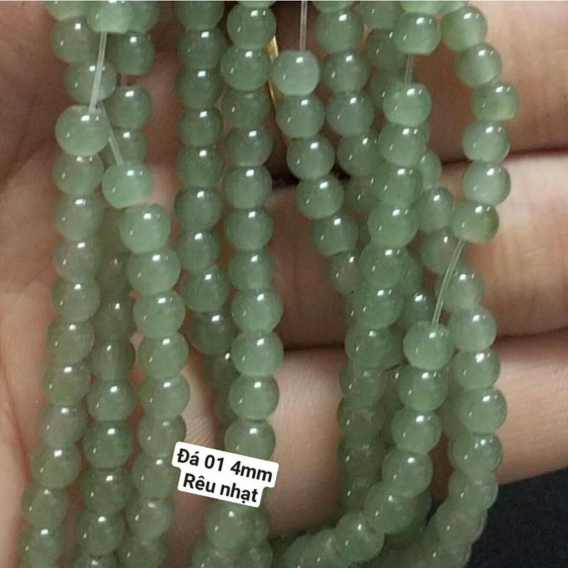 25g Đá 4mm giả ngọc có lỗ xỏ làm vòng tay vòng cổ (DA01) 8
