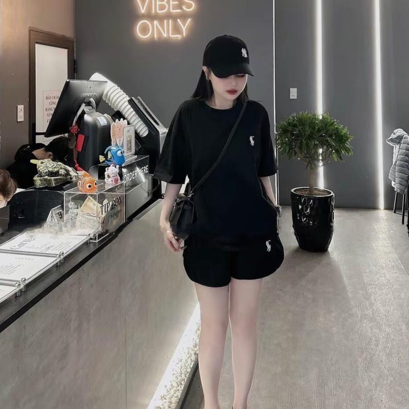 Set áo quần cọc thêu ngựa chất cotton zip co giãn 1