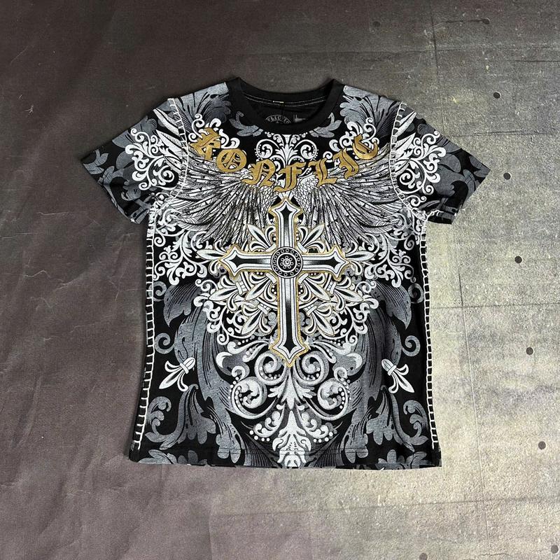 Áo thun hoa văn thánh giá chỉ nổi