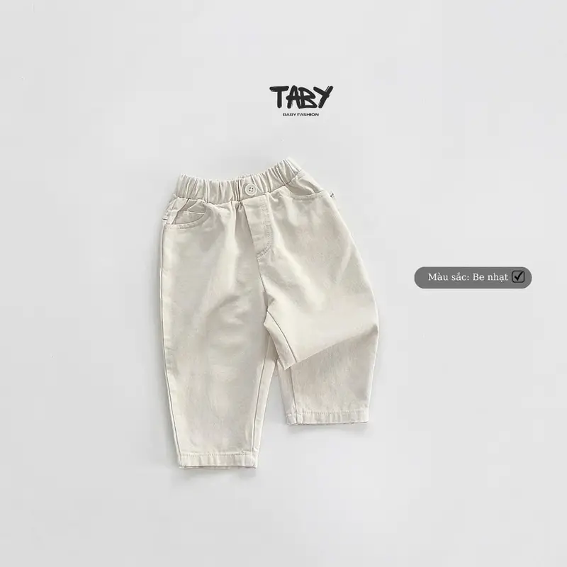 [Taby] Quần dài kaki basic phối khuy, chất liệu kaki hàn cao cấp, form baggy che khuyết điểm cho bé 9-24kg 4666QDB 3