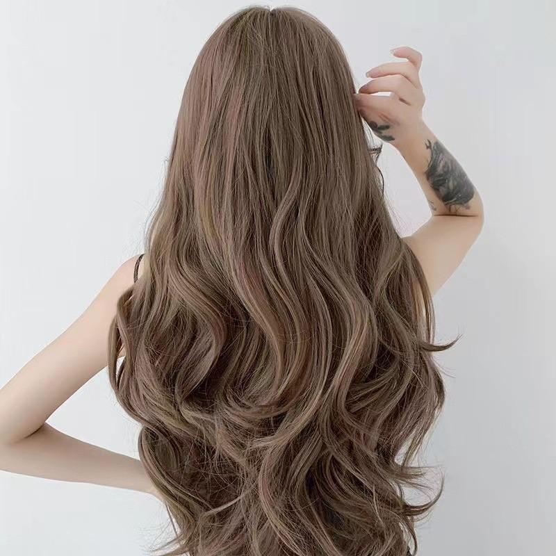 Product Introduction of Bộ Tóc Giả Cho Nữ, Tóc Xoăn Dài, trùm đầu, Như Thật, Tự Nhiên, Thời Trang, Sóng Sâu, Tóc Mái Bằng Không Khí, Tạo Mặt, Tóc Giả 1
