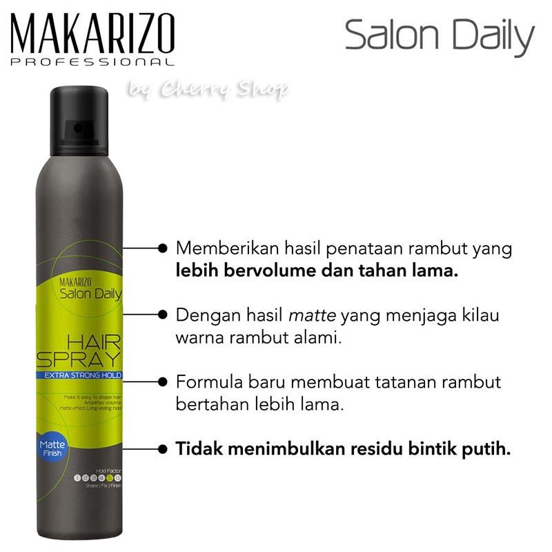 [376ML] [BPOM] Makarizo Professional Salon Daily Hair Spray Strong Hold | Extra Strong Hold | Rock Solid Hold | Texturizing Mousse 376 ml