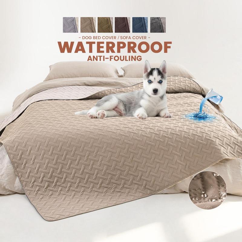 Double-sided Woven Pattern Pet Sofa Blanket, Waterproof Anti-fouling Pet Bed Mat, Home Furniture Couch Cover for Most Cats Dogs 4