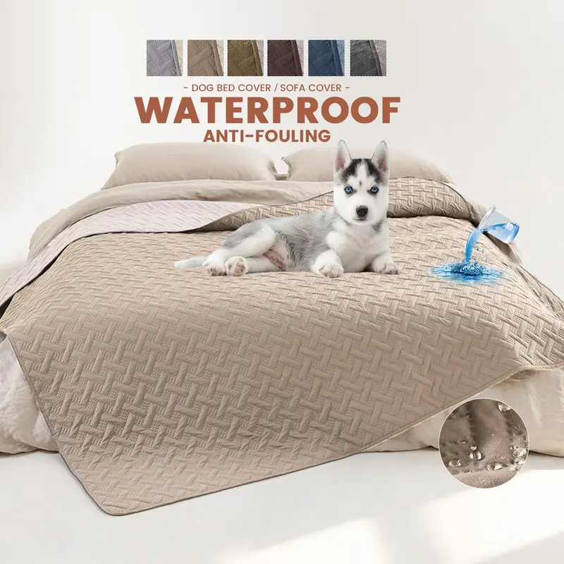 Double-sided Woven Pattern Pet Sofa Blanket, Waterproof Anti-fouling Pet Bed Mat, Home Furniture Couch Cover for Most Cats Dogs 4