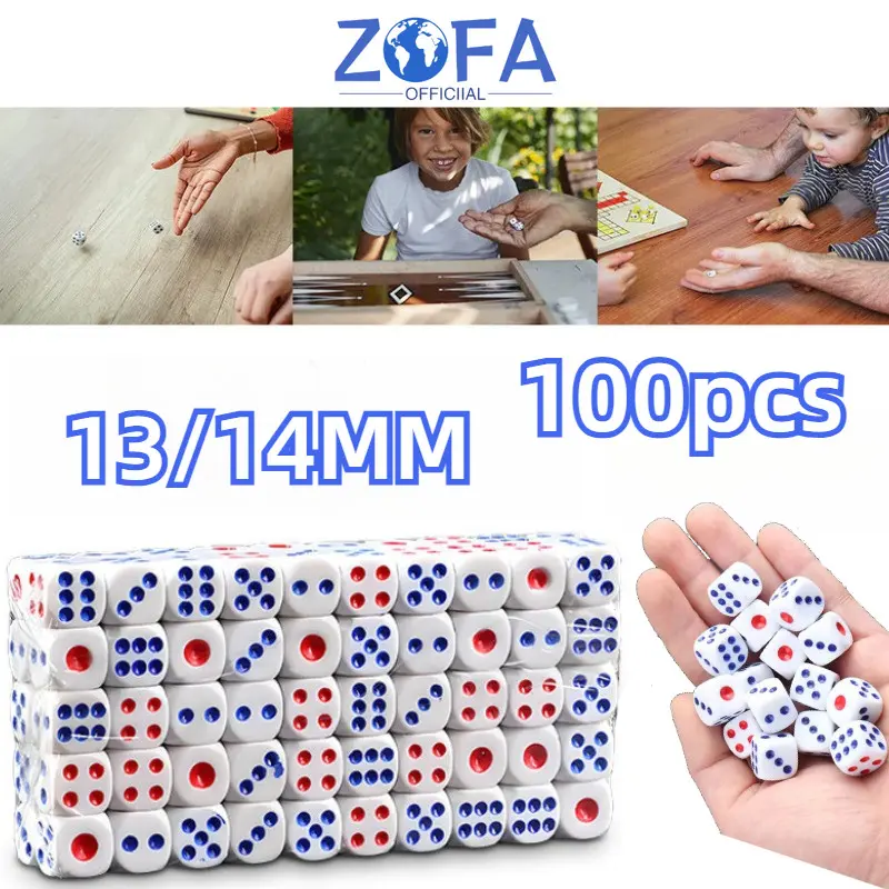 100pcs Barang Plastik Dadu Polyhedral Dice Mainan Dadu Permainan Dadu Dadu Kocok Plastic Dice Plastik Dice