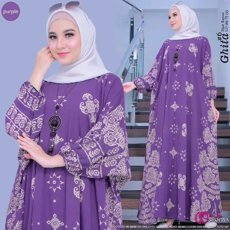 DASTER KAFTAN GHITA #6 JUMBO LD 170  PAKAIAN MUSLIM KEKINIAN Rayon 2