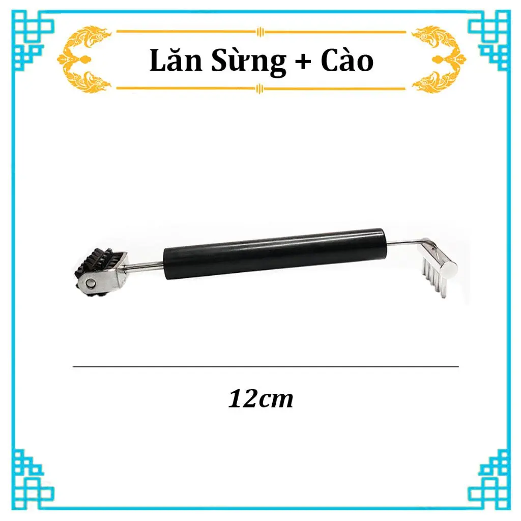 Thanh Lăn 2 Đầu Sừng + Cào Dụng Cụ Diện Chẩn Loại 1 ( Phụ Kiện Massage VINA Chuẩn Cây Điện Chấn Nhấn Huyệt Mát Xa )