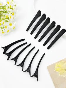 12pcs pasadores negros grandes para mujer, clip de pico de pato adecuado para uso diario, cabello trenzado lateral, flequillo fijo, accesorios para el cabello casuales diarios