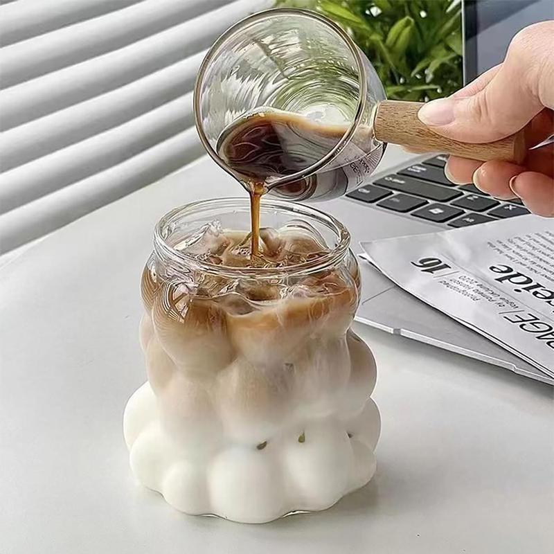 Product Introduction of Creative Grape Shaped Drinking Glasses, 2 Counts Glass Cup with Bamboo Lid & Glass Straw, Reusable Drinking Cup for Home Office, Drinkware, Kitchenware 6