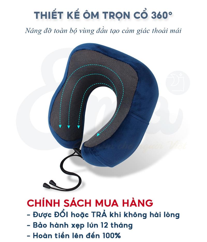 Product Introduction of Gối kê cổ chữ U cao su non EMA - Giúp giảm đau mỏi cổ, dùng cho dân văn phòng, du lịch 4