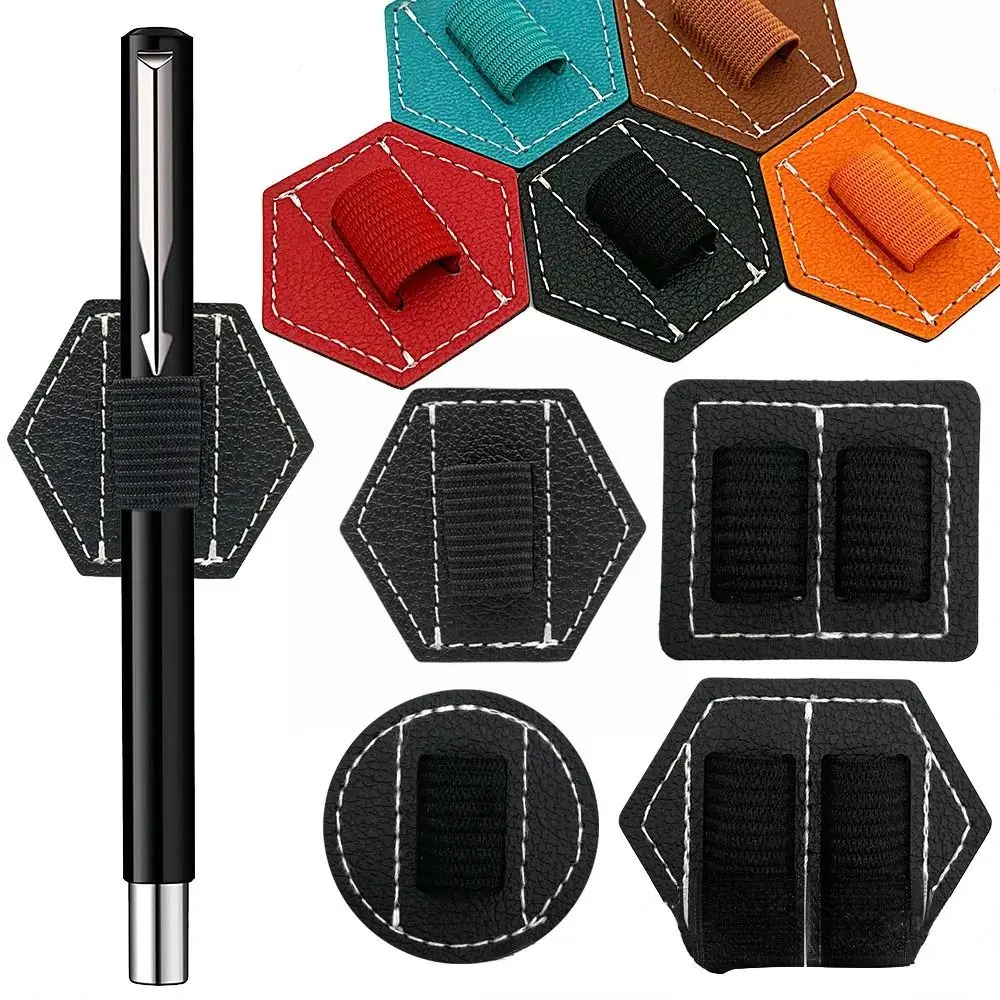 2Pcs Universal Self-adhesive Stylus Pen Holder PU Elastic Band Pen Clip Strap Removable Stationery Organizer for iPad