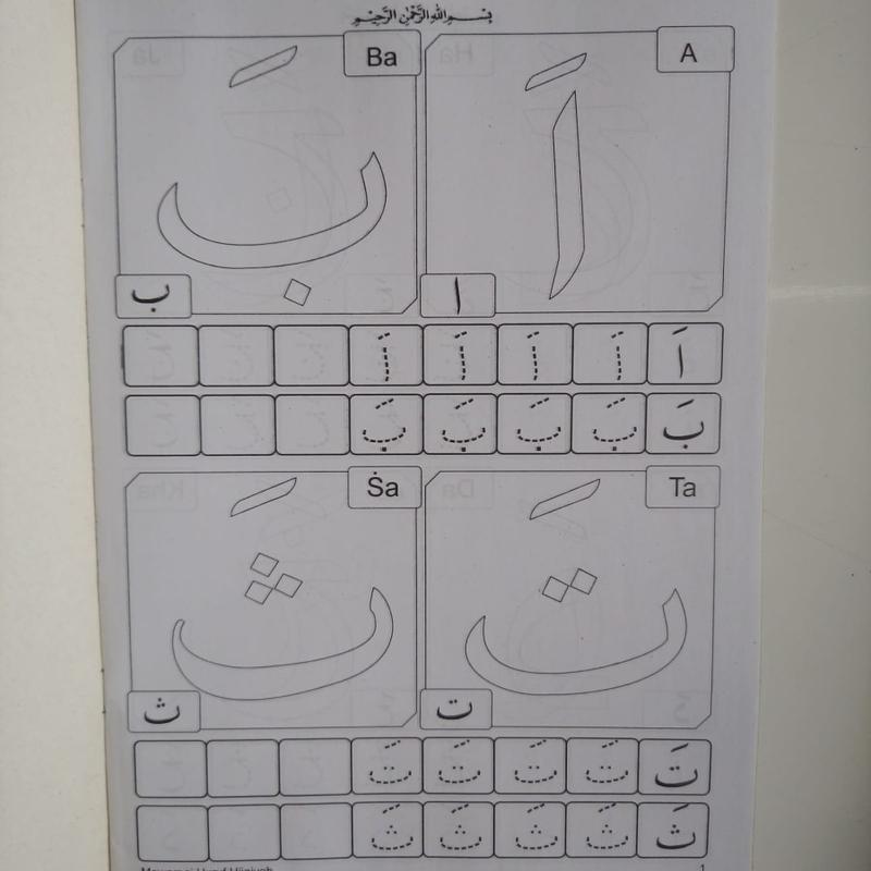 Product Introduction of Buku Mewarnai dan Menulis Huruf Hijaiyah dan Angka Arab SANDRO 2