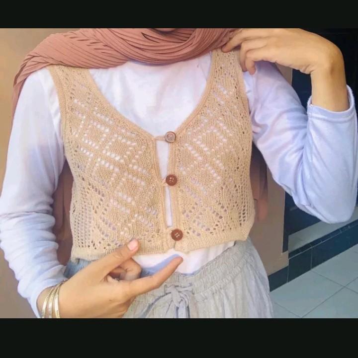 ROMPI RAJUT KOREAN VEST RAJUT BAJU RAJUT ATASAN RAJUT MURAH meriah 8